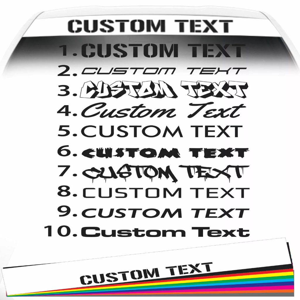STICKER CUTTING KACA MOBIL  STIKER WINSHIELD LOGO USAHA 10 PILIHAN FONT FREE CUSTOM