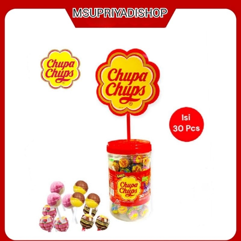 

Chupa Chups Lollipop Isi 30 pcs x9g Permen Toples Candy