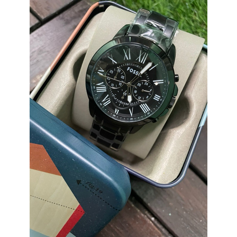 Fossl watch FS4832 Grant Chronograph Black Stainless Steel /44mm