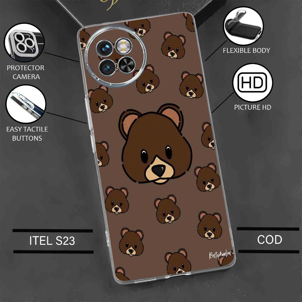 Case ITEL S23 Terbaru - Casing Itel S23 - Softcase karet motif gambar ( TDYYBEAR ) - Kesing Hp - Sil