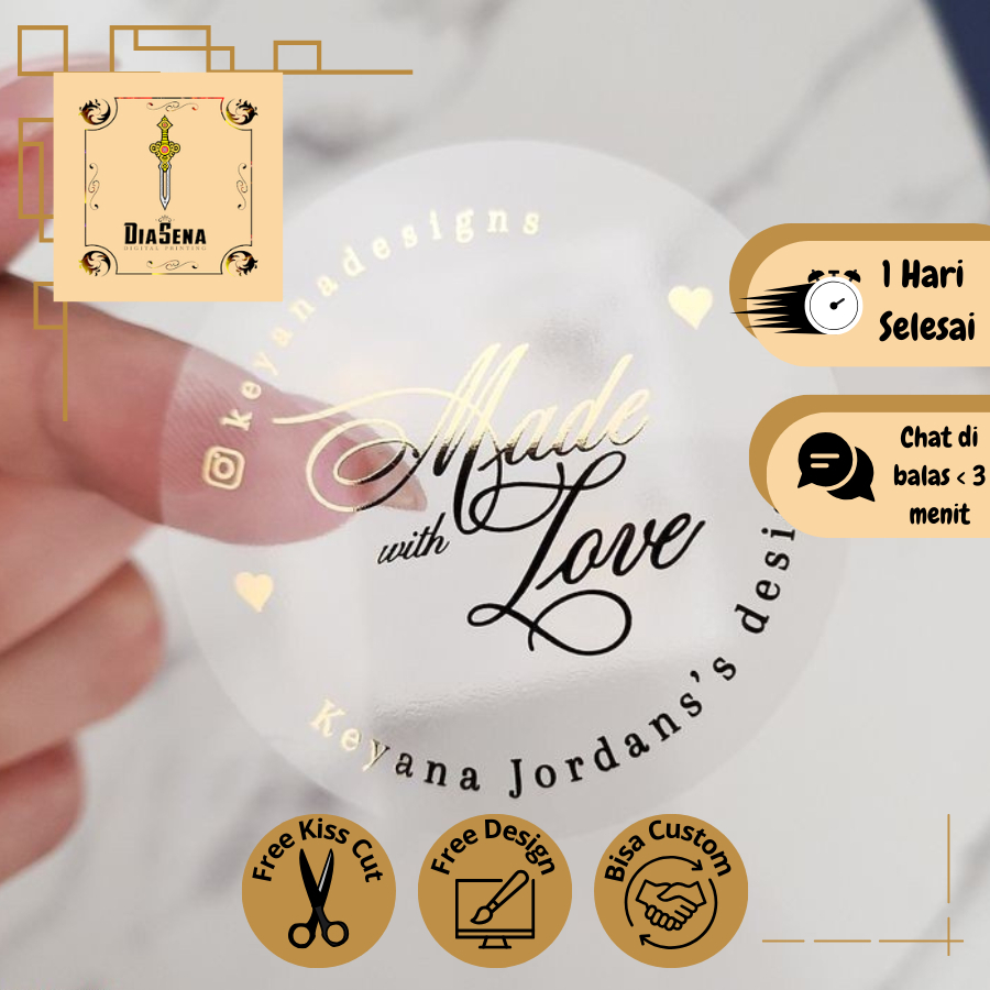 

SBV 2-7 Cetak Stiker Diasena Logo Olshop Custom Sticker Label Anti Air