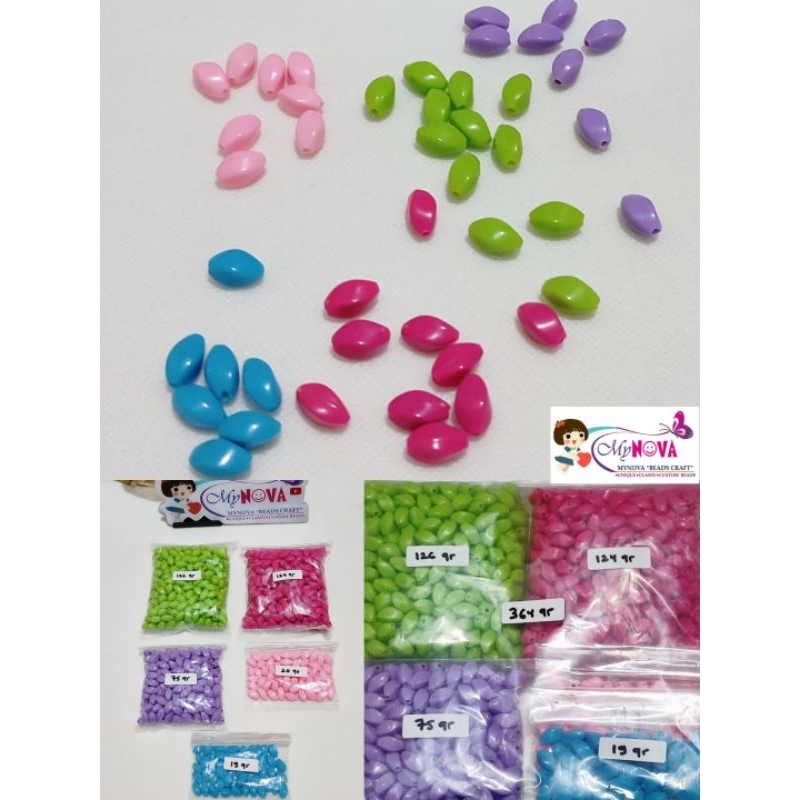 PAKET 28 MANIK / MOTTE DISCOUNT (MANIK PADI SEGI BESAR MIX WARNA), BERAT -/+ 364 GRAM