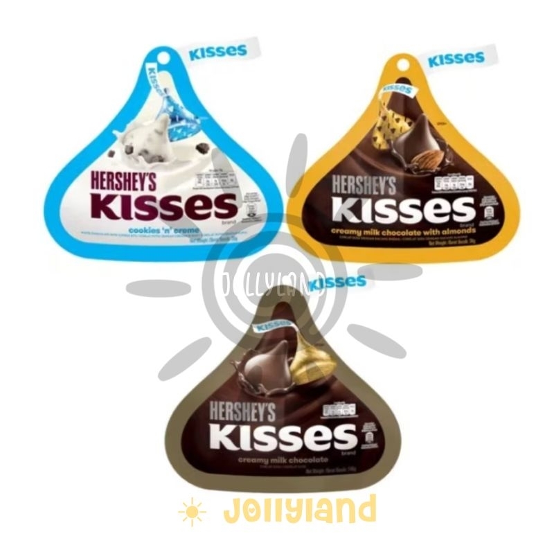 

‼️MURAH‼️Hershey's Kisses Chocolate Coklat Susu Kiss EXP LAMA Creamy Milk Chocolate, Creamy Milk Chocolate Kacang Almond, Cookies & Cream 36g