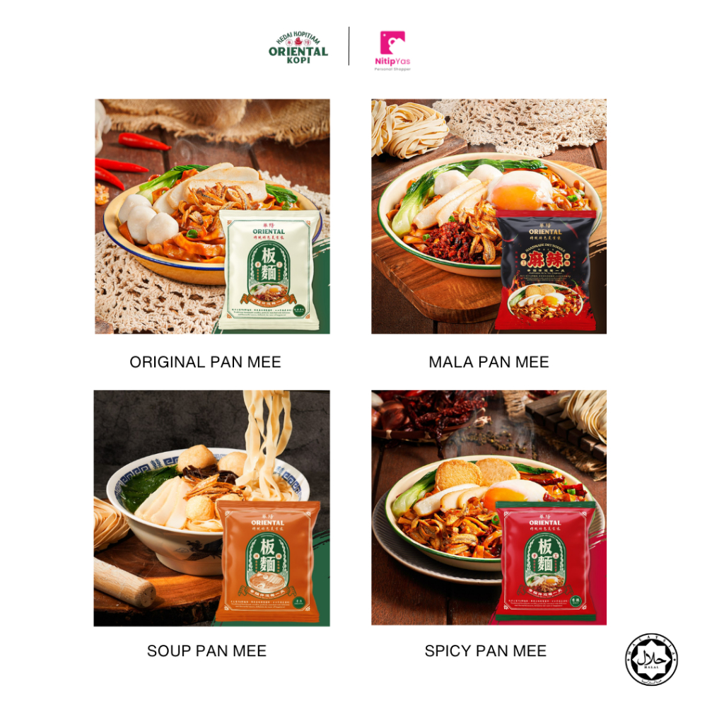 

Pan Mee Oriental Kopi Malaysia Rasa Mala Spicy Soup Original Curry Laksa Prawn