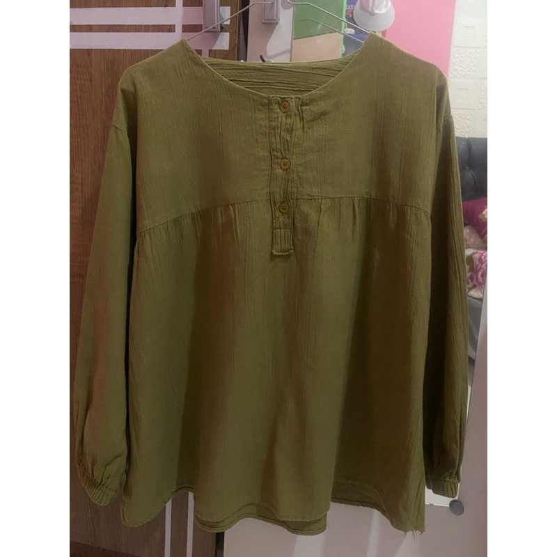 PRELOVED Atasan Blouse Rayon Crinkle