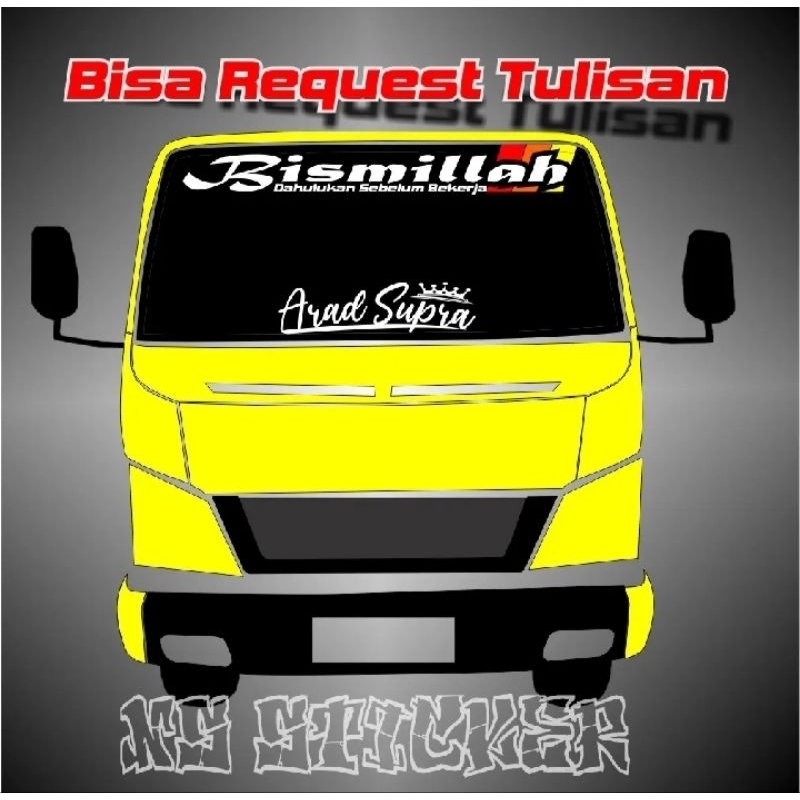 Cod Stiker Hologram Bismilah 06 Stiker Kaca Pikup Truk Mobil Bisa Request