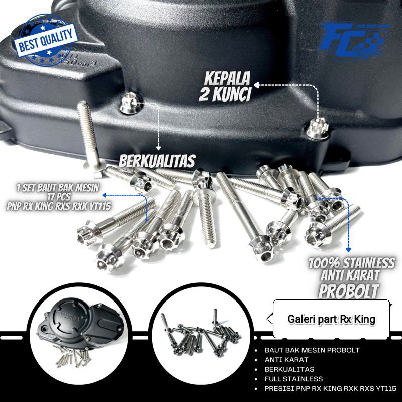 Bau Baut Set probolt  untuk bak kalter  bak mesin rx king rx king old rx spesial  kanan kiri