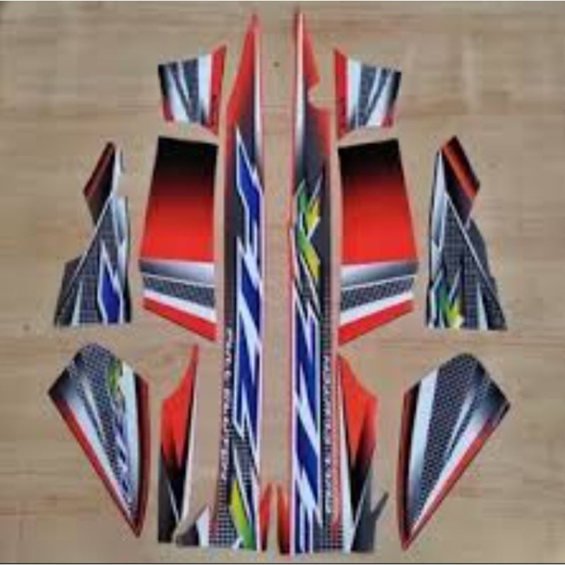 striping stiker list body Yamaha F1ZR Oren hitam THN 2004