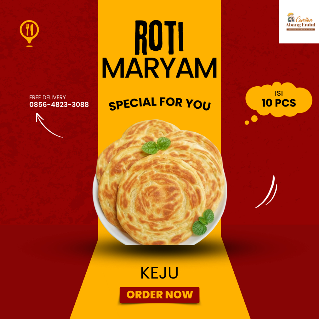 

ROTI MARYAM / ROTI CANAI / ROTI CANE - RASA KEJU ISI 10 PCS