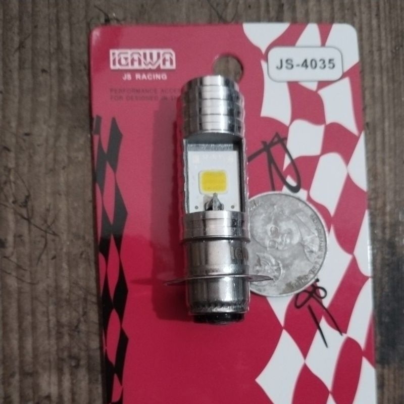 Balon bohlam lampu depan LED 12 volt nyala putih terang