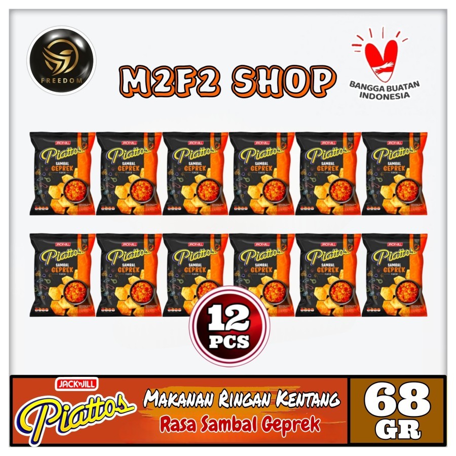 

Piattos Keripik Kentang Rasa Sambal Geprek | Snack Makanan Ringan Bag - 68 gr (Kemasan 12 Pcs)