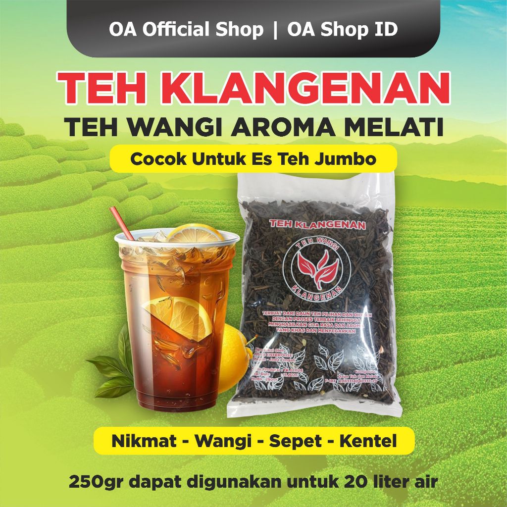 

Teh Wangi Klangenan - Teh Wangi Aroma Melati 250gr Original Produk I Teh Wangi I Es Teh Jumbo I Teh Wangi Solo I Teh Wedangan Wangi