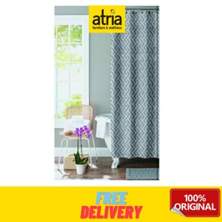 Atria Furniture Herringbone Polyester Tirai Kamar Mandi Motif Owl