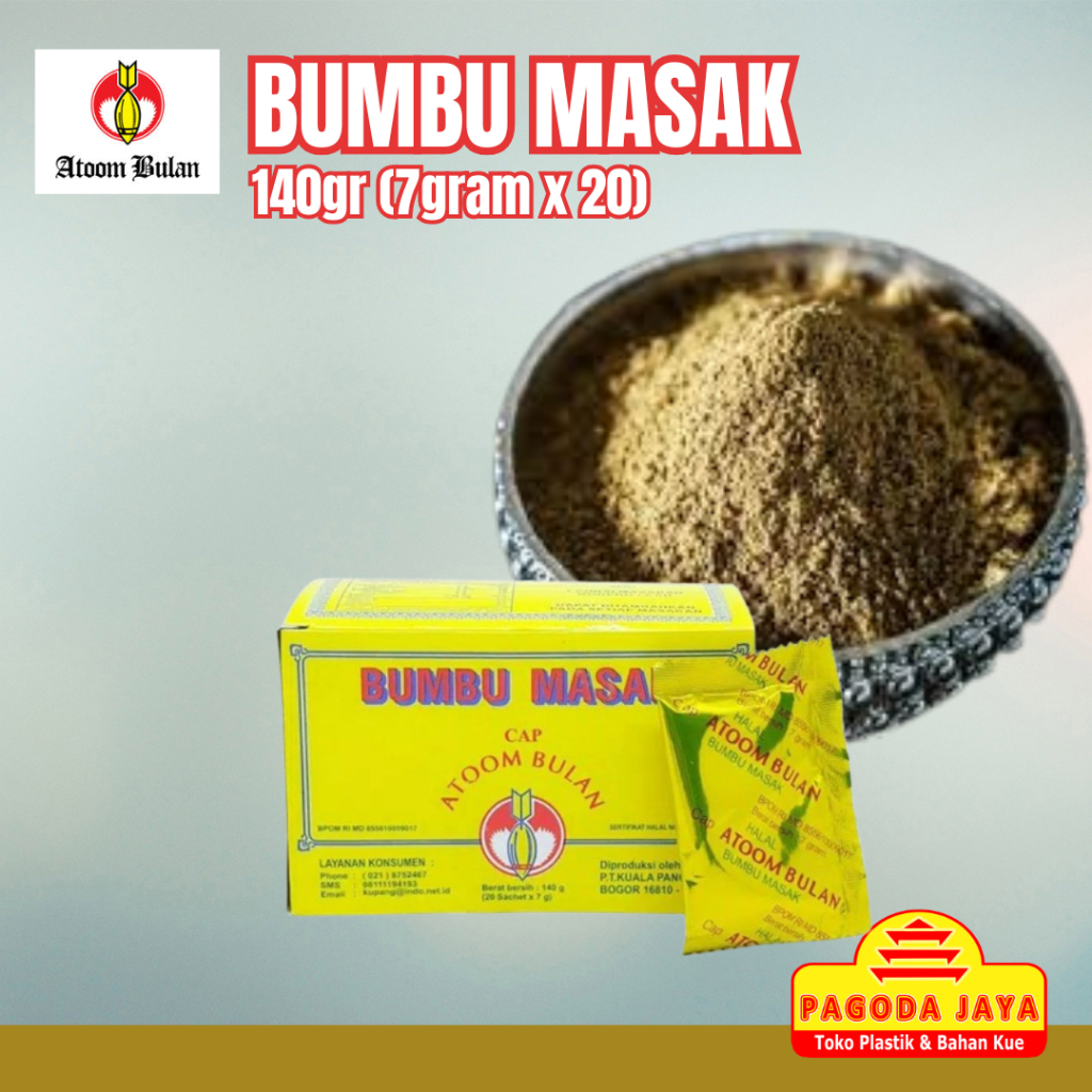 

Bumbu Masak Cap ATOOM BULAN 1 Box 7gram ( 20 Sachet )