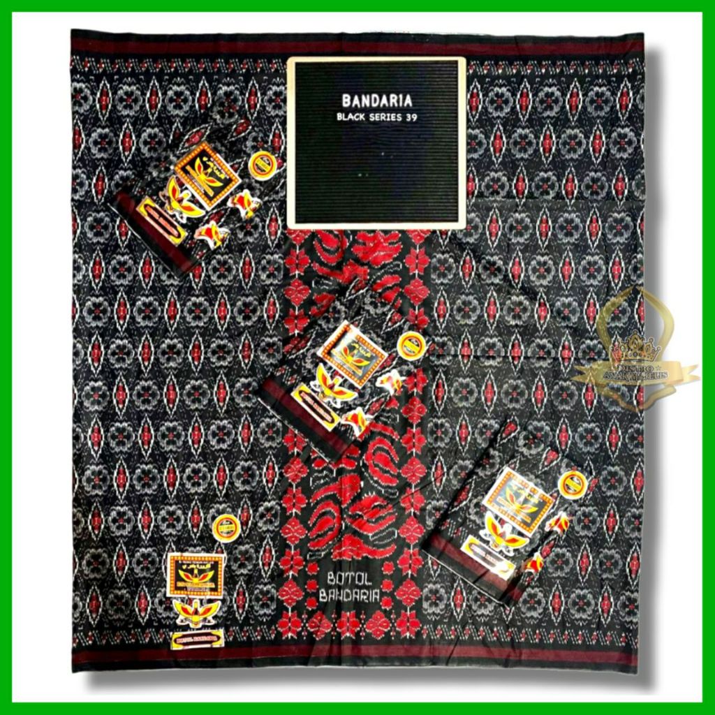 Sarung Tenun Halus / Sarung Botol Bandaria Hitam / Sarung Goyor Jumbo / Sarung Goyor Printing  / Sar