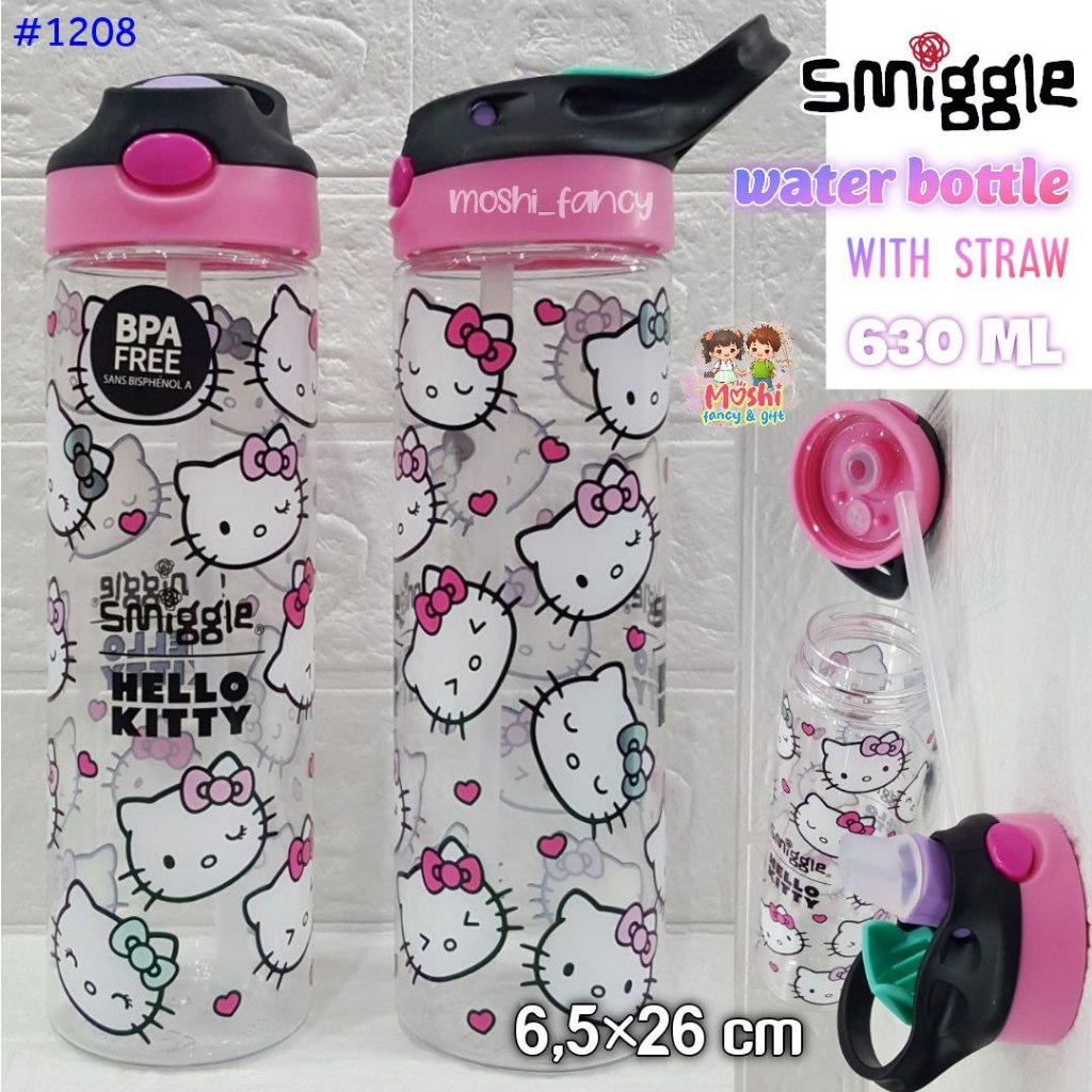 Botol Minum Smiggle Ariel dan Harry Potter / Botol Smiggle Straw Sedotan 630 ml Anak Perempuan dan