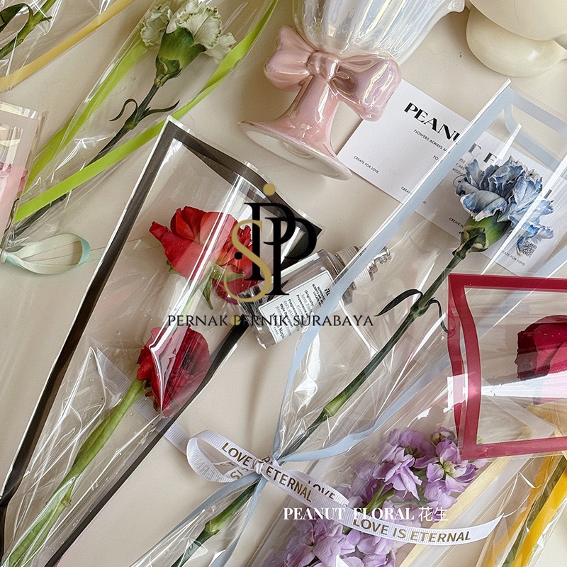 

[1 PACK ISI +-50 LEMBAR] PLASTIK SINGLE FLOWER PLASTIC BENING ROSE MAWAR SATU TANGKAI KANTONG BUNGA SINGLE PLASTIK BUNGA SATUAN CLEAR ROSE SLEEVE SINGLE ROSE BOX PLASTIK BUNGKUS BUNGA PEMBUNGKUS MOTHER DAY VALENTINE DAY VALDAY GRADUATION BOUQUET BUNGA