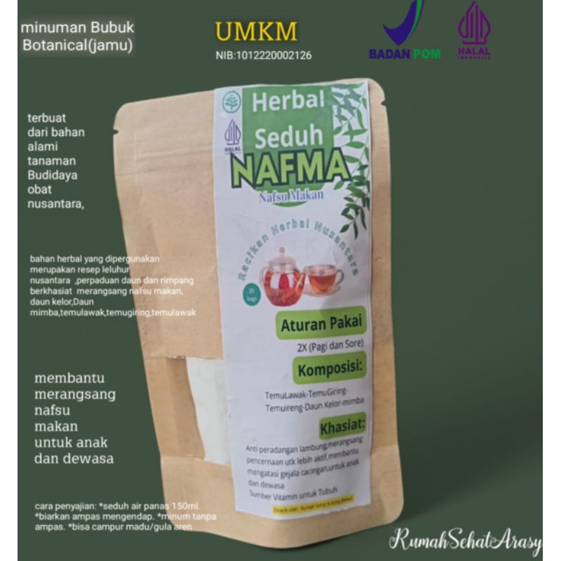 

Herbal Seduh NAFMA , hebal nafsu makan