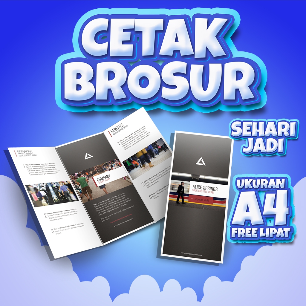 

CETAK BROSUR SATUAN | UKURAN A4 KERTAS ARTPAPER 150 GSM | 1 HARI SIAP