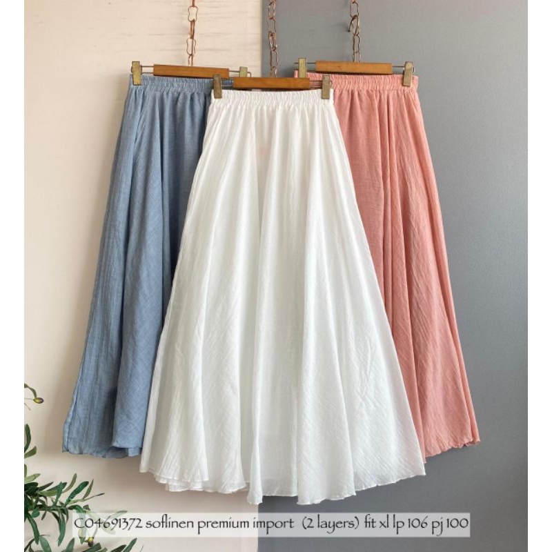 rok katun linen import/rok wanita