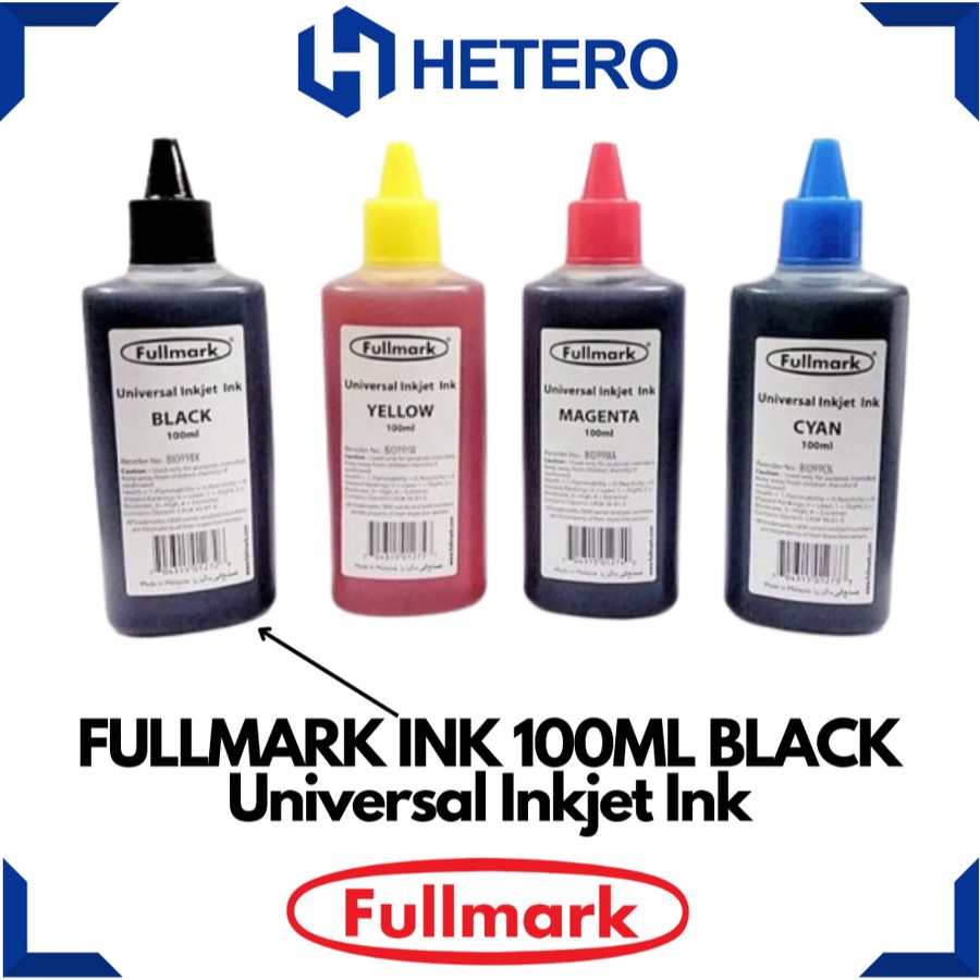 Tinta FULLMARK 100ml Black | Cyan | Magenta | Yellow