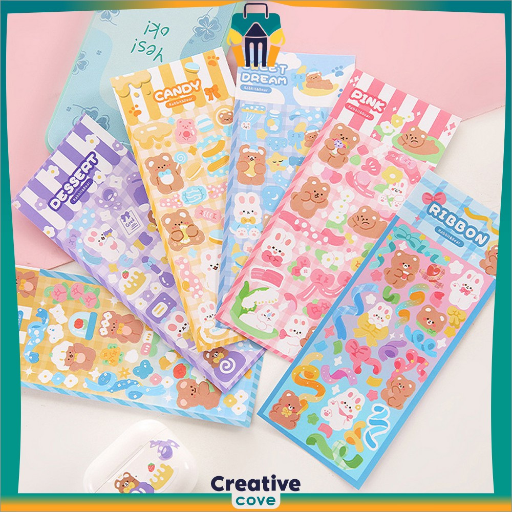 

Stiker Motif Anti Air Cute Hologram Decoration / Stiker Beruang Kelinci / Sticker Waterproof Kartun Bear Rabbit Korea Creative Cove C1107