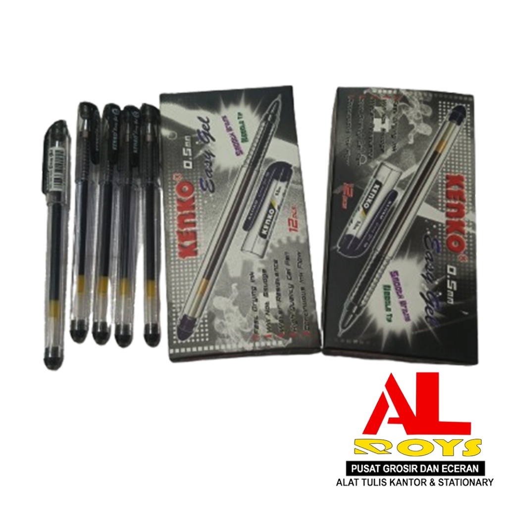 

Pulpen Gel Kenko Easy Gel Tinta Hitam 0.5 mm (12pcs)