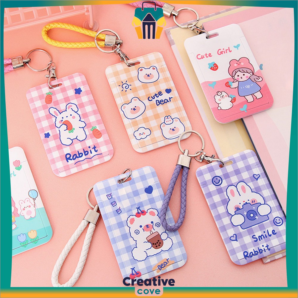 

ID Card Holder Tempat Kartu Motif Karakter Lucu / Lanyard Pelindung Kartu Name Tag Akses Kantor MRT Busway E-Money Flazz Creative Cove C1240