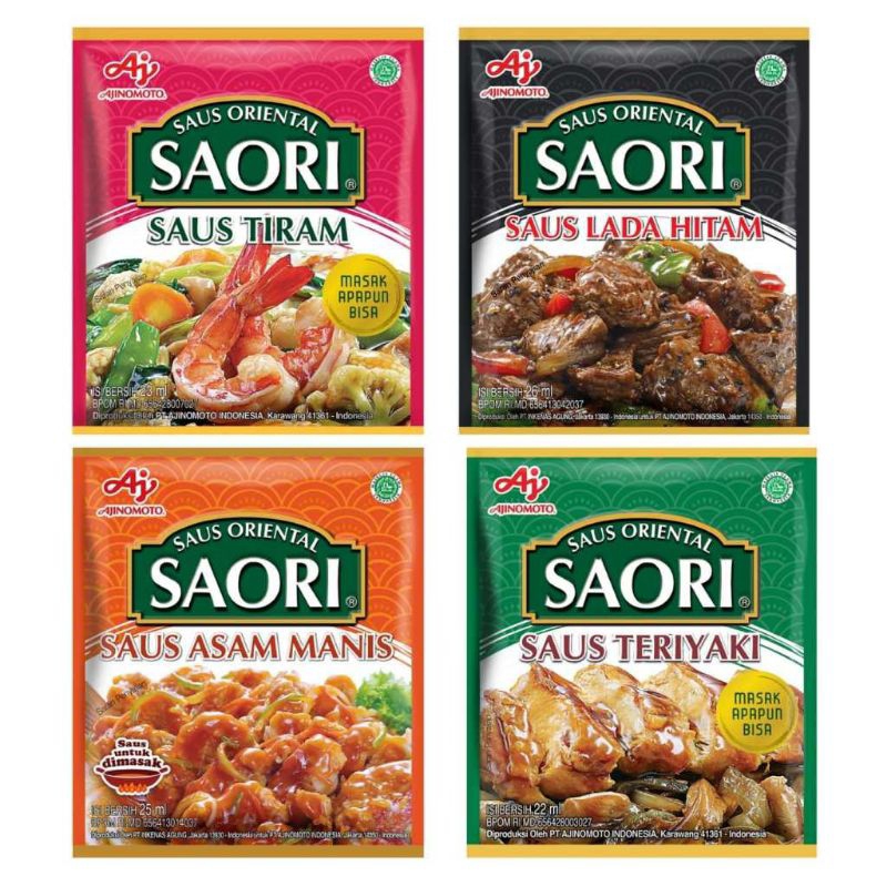 

Saori Saus Tiram Teriyaki Lada Hitam Asam Manis Sachet