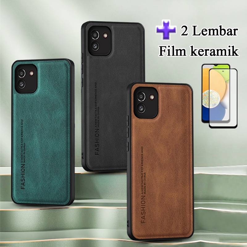 2 In 1 Casing Samsung Galaxy A03 Case Kulit Premium Dengan Anti Gores