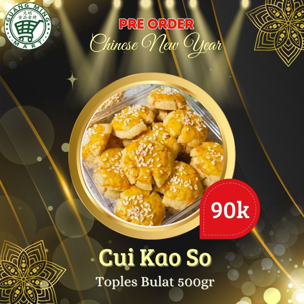 

Kue Kering Chuikaoso Vegetarian Ukuran Toples Bulat 500g / Chui Kao So Home Made 500 Gram