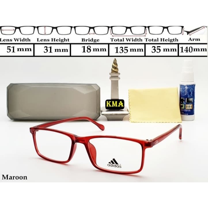 kacamata frame ADIDAS minus sport frame kacamata kotak unisex adidas
