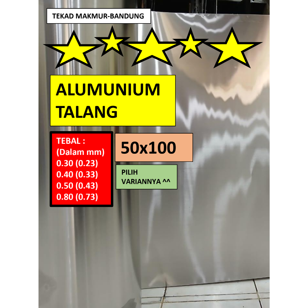 Plat Alumunium Talang - 50x100 cm - Plat Seng Alumunium
