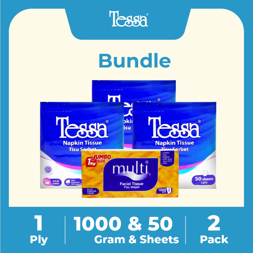 Tissue Multi - Facial Tissue 1000 gr & Tissue Tessa Napkin Lunch 50