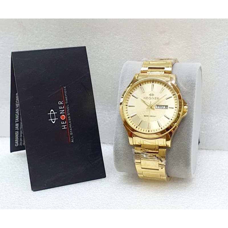 HEGNER Original 3901 Jam Tangan Pria Wanita Analog Rantai Water Resist