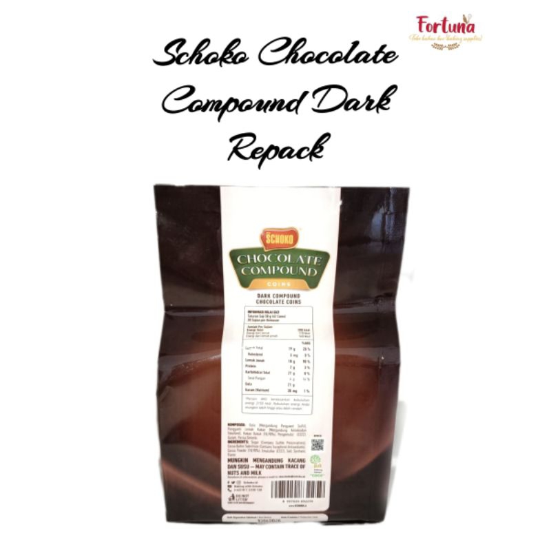 

Schoko Chocolate Compound Coin Dark per 250gr