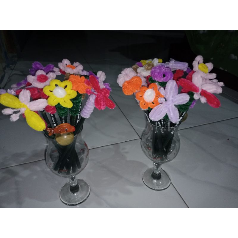 

pensil lucu | pensil bunga kupu-kupu kawat bulu