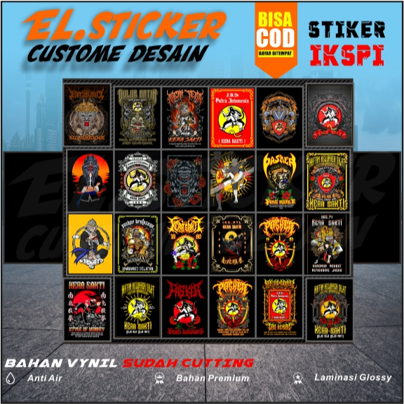 

Stiker Pack Silat Kera Sakti Vinyl Waterproof untuk Sticker Buku Journal Casing HP Laptop Tumbler