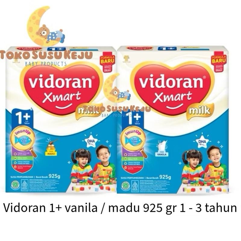 

VIDORAN XMART 1+ 1-3 Tahun 925GR VANILA MADU IMUN UP SUSU FORMULA