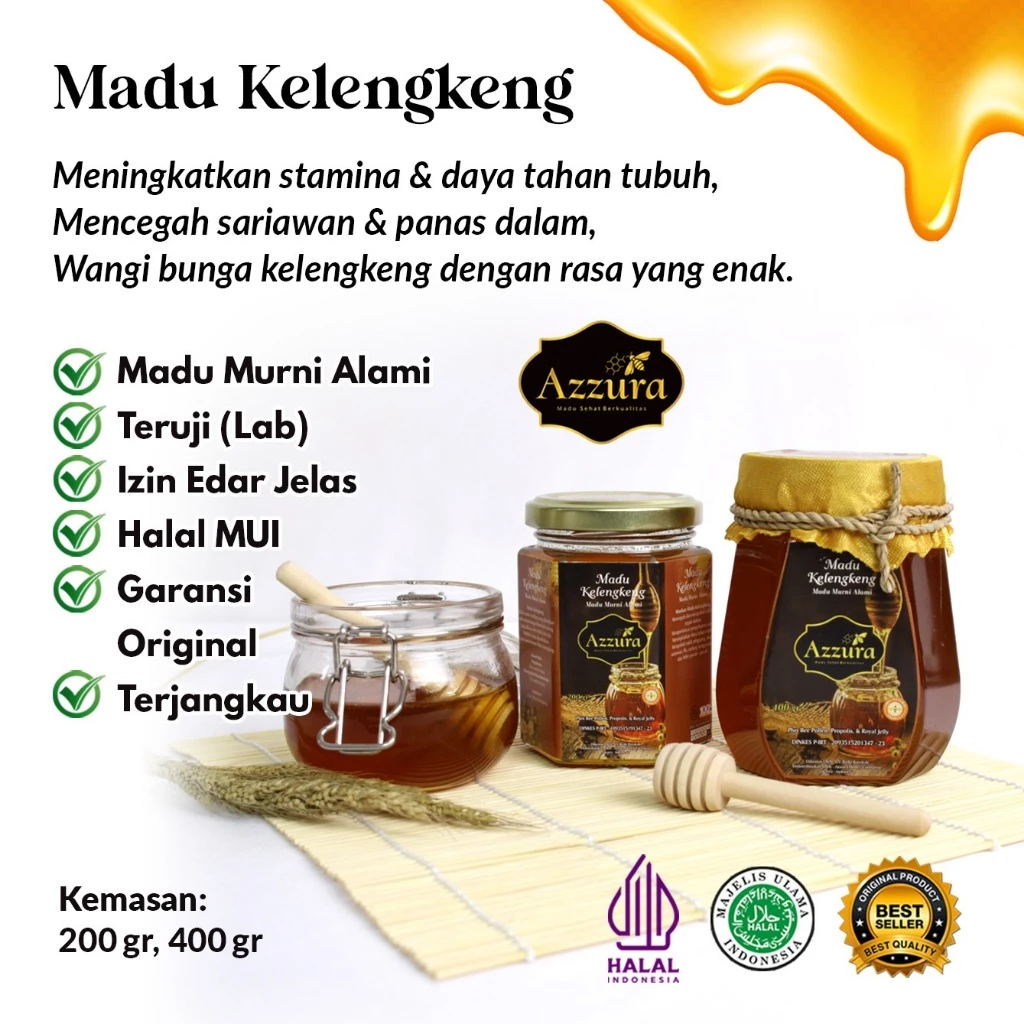 

Madu Azzura - Madu Kelengkeng Meningkatkan Imunitas Bee Pollen Propolis Asli Original 100%