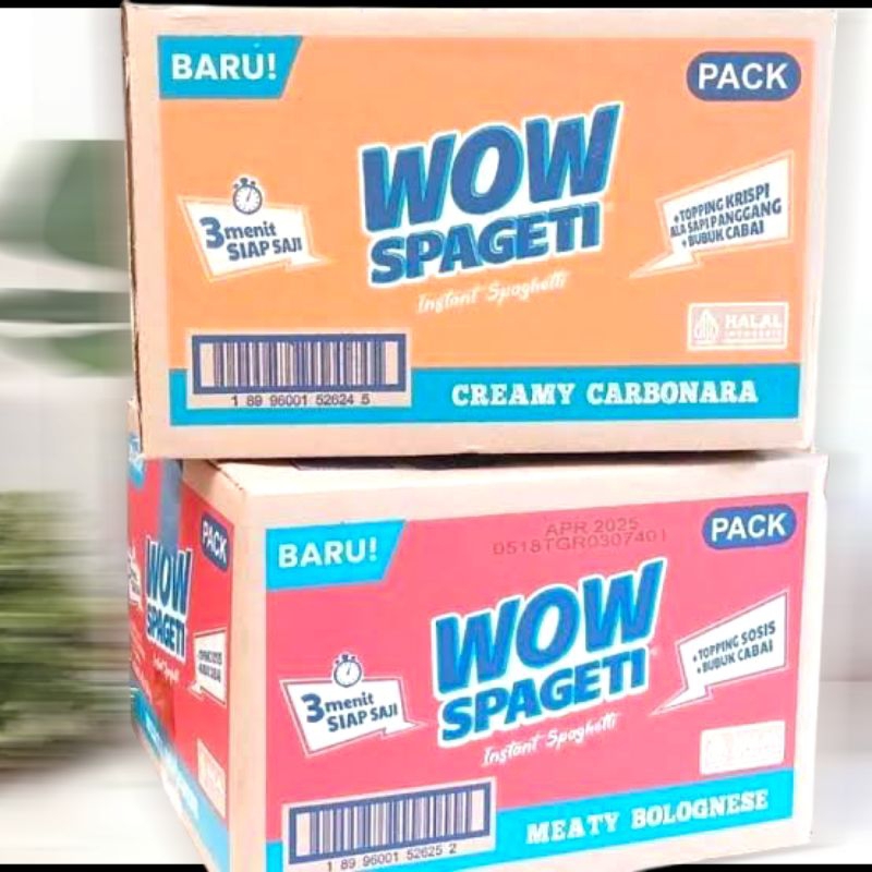 

Wow spageti Instan spagetti 1 dus 40 pcs