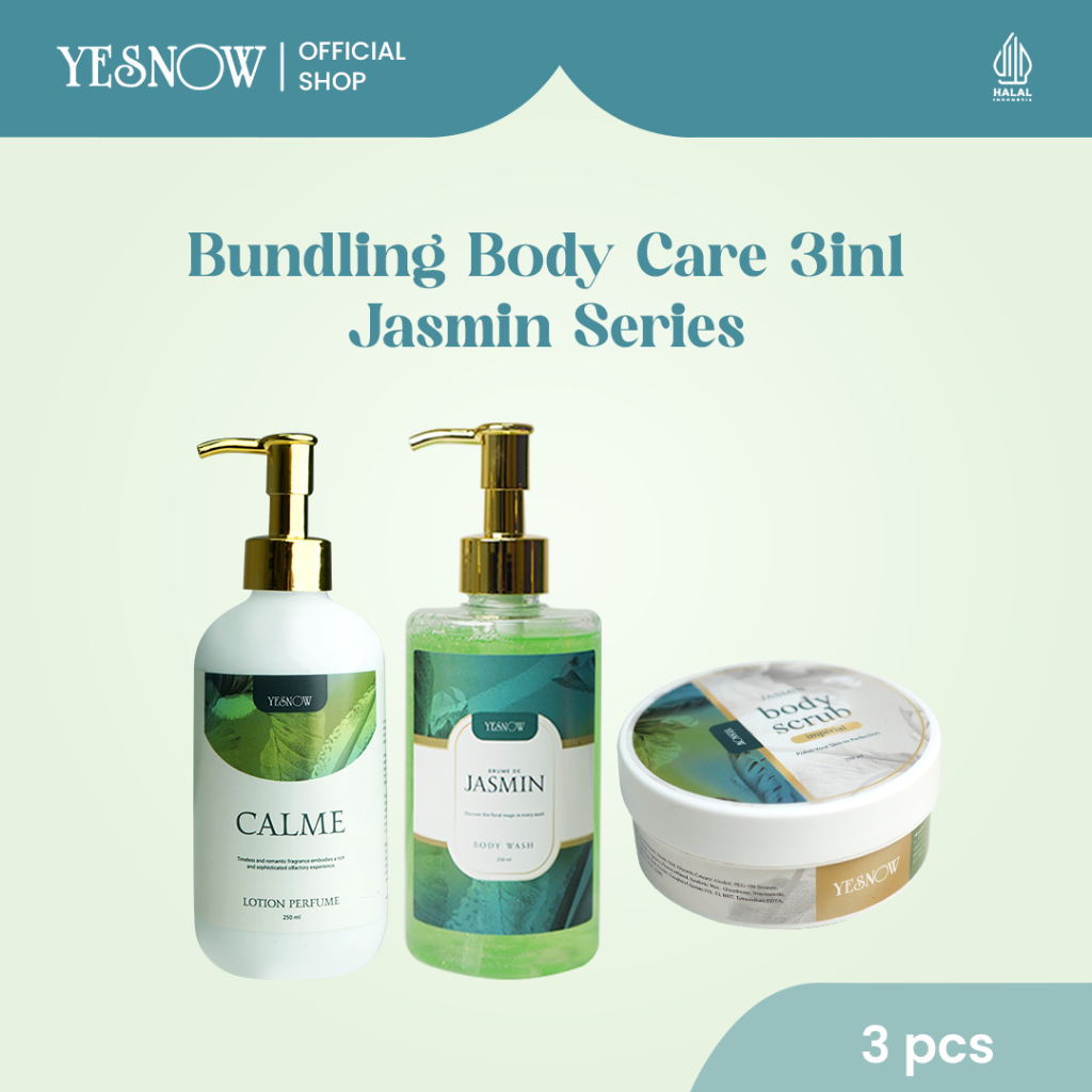 Bundling Body Care Fleurie Series 3in1 Yesnow ( Body Scrub + Body Wash + Body Lotion )