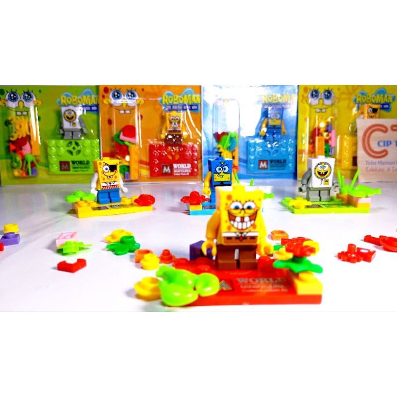 MAINAN ANAK LEGO ROBOMAN SPONGEBOB/MINI ACTION FIGURE SPONGEBOB/ LEGO ROBOMAN SPONGEBOB