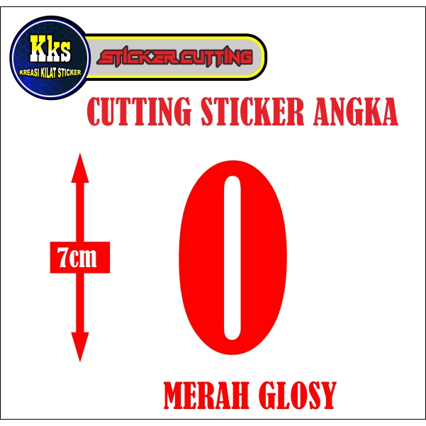 

sticker cutting angka warna merah glossy satuan - cutting stiker sticker - angka 0 sampai 9 ukuran tinggi 7 cm