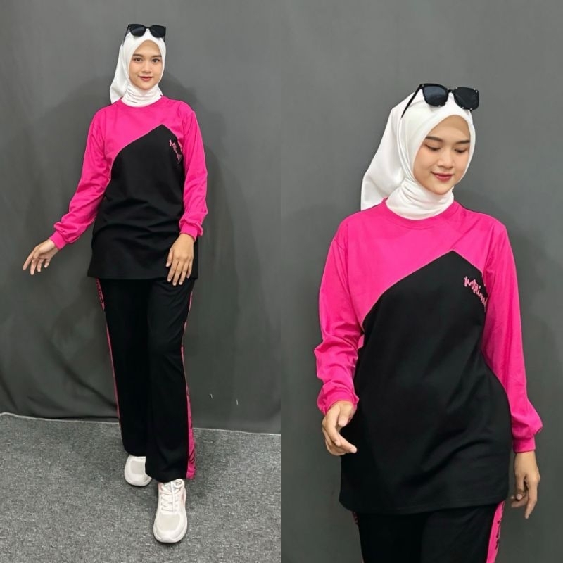 Baju Setelan Olahraga Wanita Muslim | Senam Zumba | One Set Olahraga