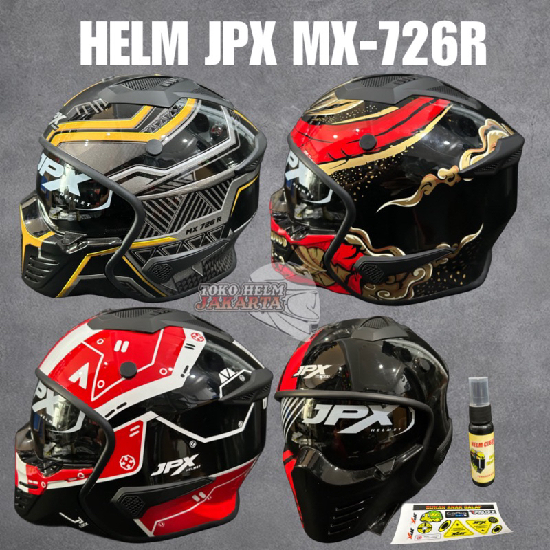 Helm Jpx MX 726R solid & Motif