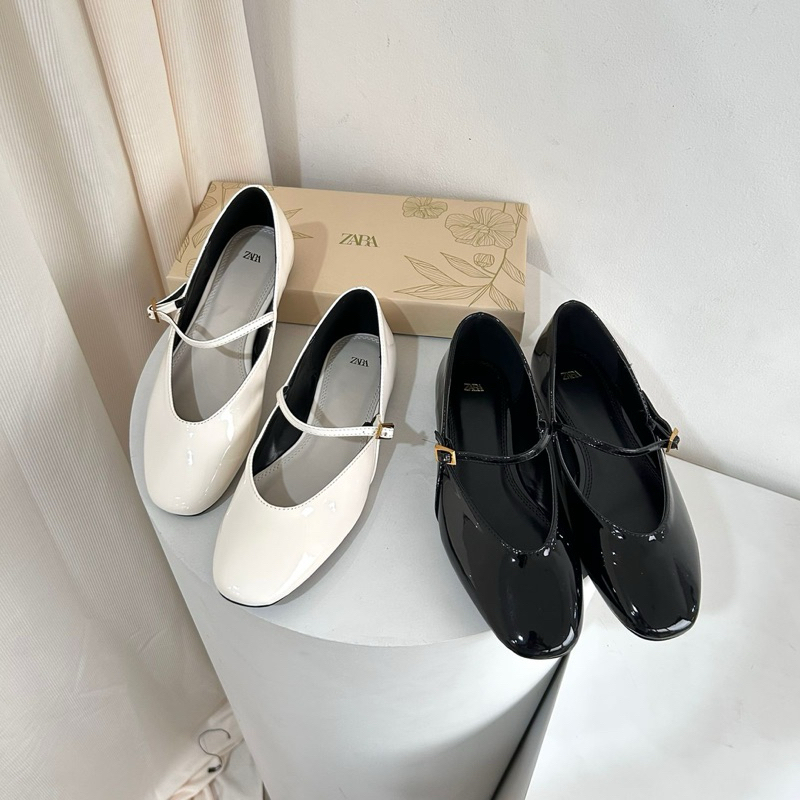 Glossy flatshoes by Zara high qualitt fashion shoes sepatu flat wanita kantor kerja casual dailyshoe