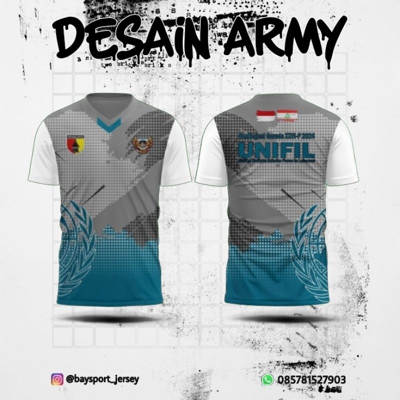 Kaos Jersey Peacekeeper/Unifil/Kongo/Militer/Monusco/Pasukan Perdamaian