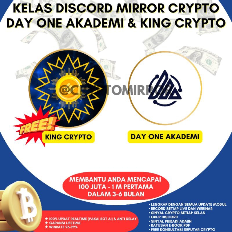 KELAS DISCORD MIRROR CRYPTO DAY ONE AKADEMI & KING CRYPTO [TERLENGKAP, TERMURAH DAN TERBESAR [100% U