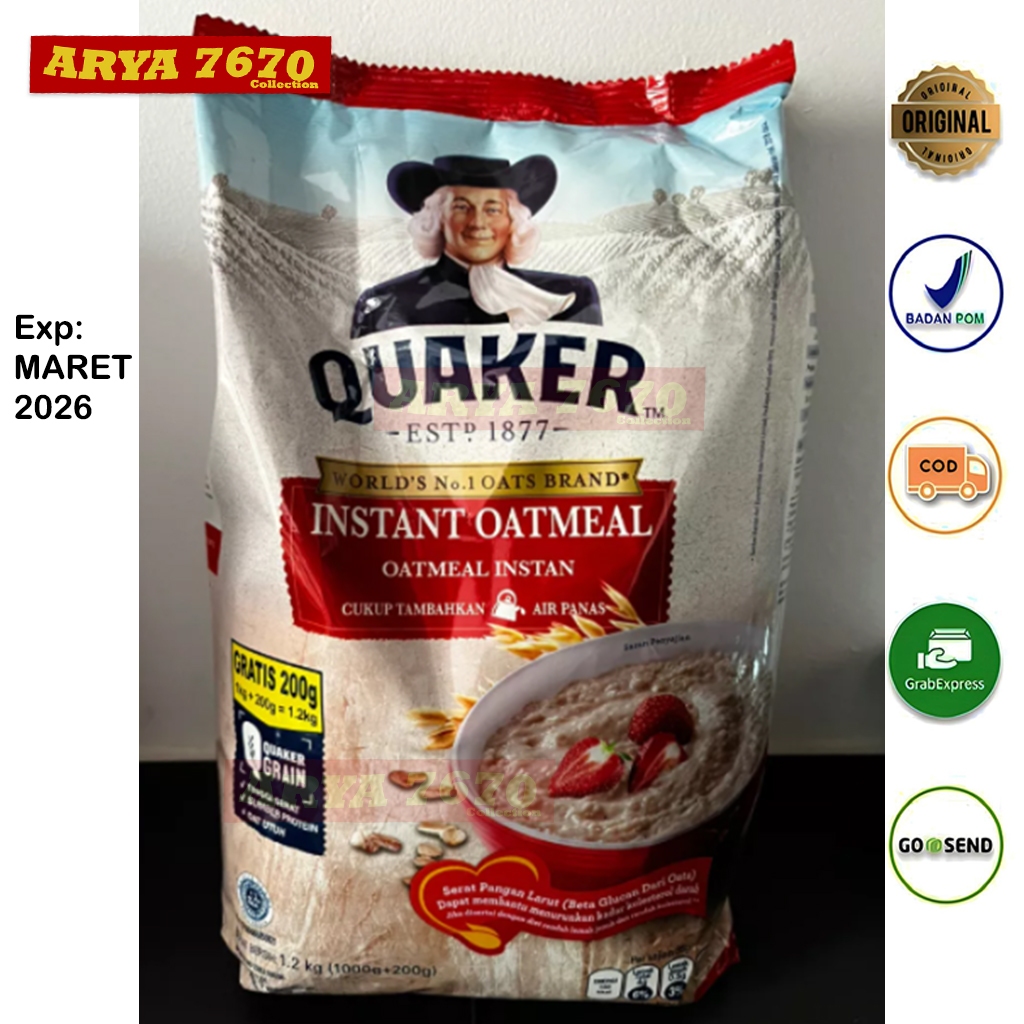 

[Harga Termurah] Quaker Oatmeal Instant 1,2kg Exp Terbaru Maret 2026 HALAL! PROMO!